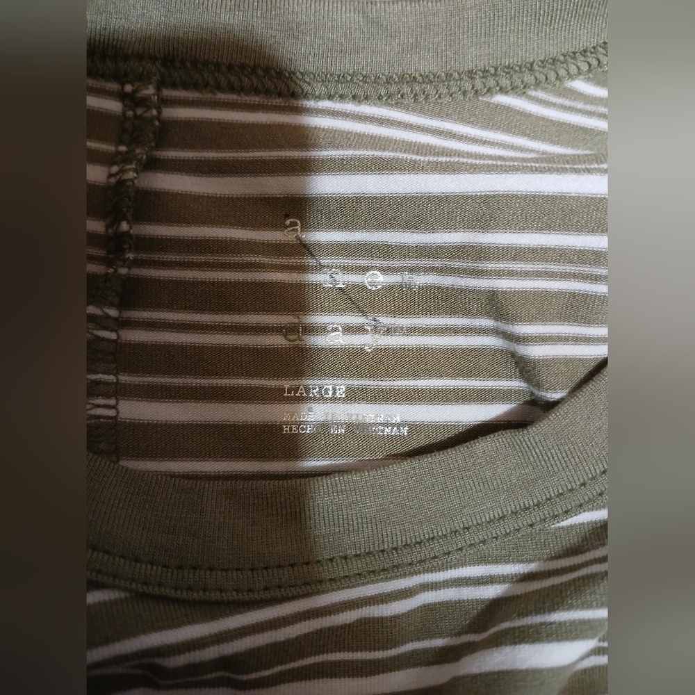 A New Day Olive Striped Maxi Dress Large - Picture 3 of 4